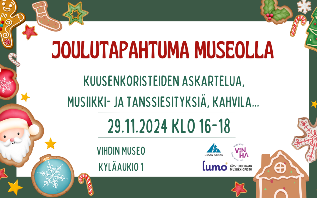 Joulutapahtuma Vihdin museolla pe 29.11. klo 16-18